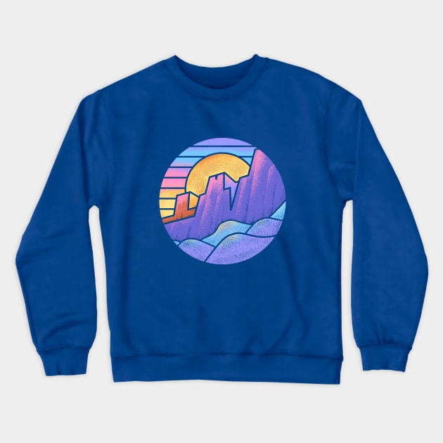 Blocky Mountains Crewneck Sweatshirt by artlahdesigns